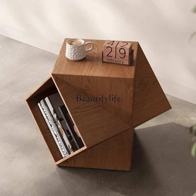 

56 Medieval style polyhedron side, wabi-sabi creative art sofa small apartment corner, few solid wood