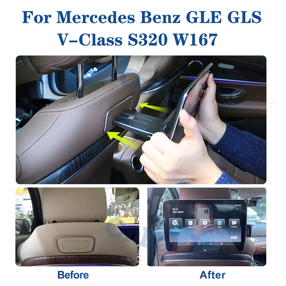 

11.6 Inch Android 10 Car Monitor Head Rest Screen For Mercedes Benz E C GLE GLS GLC V G Class S320 S550 W167 Auto Pillow Monitor