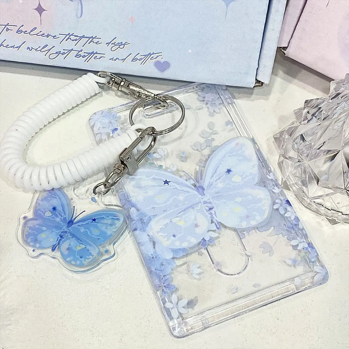 Schmetterlings-Ausweishalter aus Acryl, Fotokartenhalter für Kpop