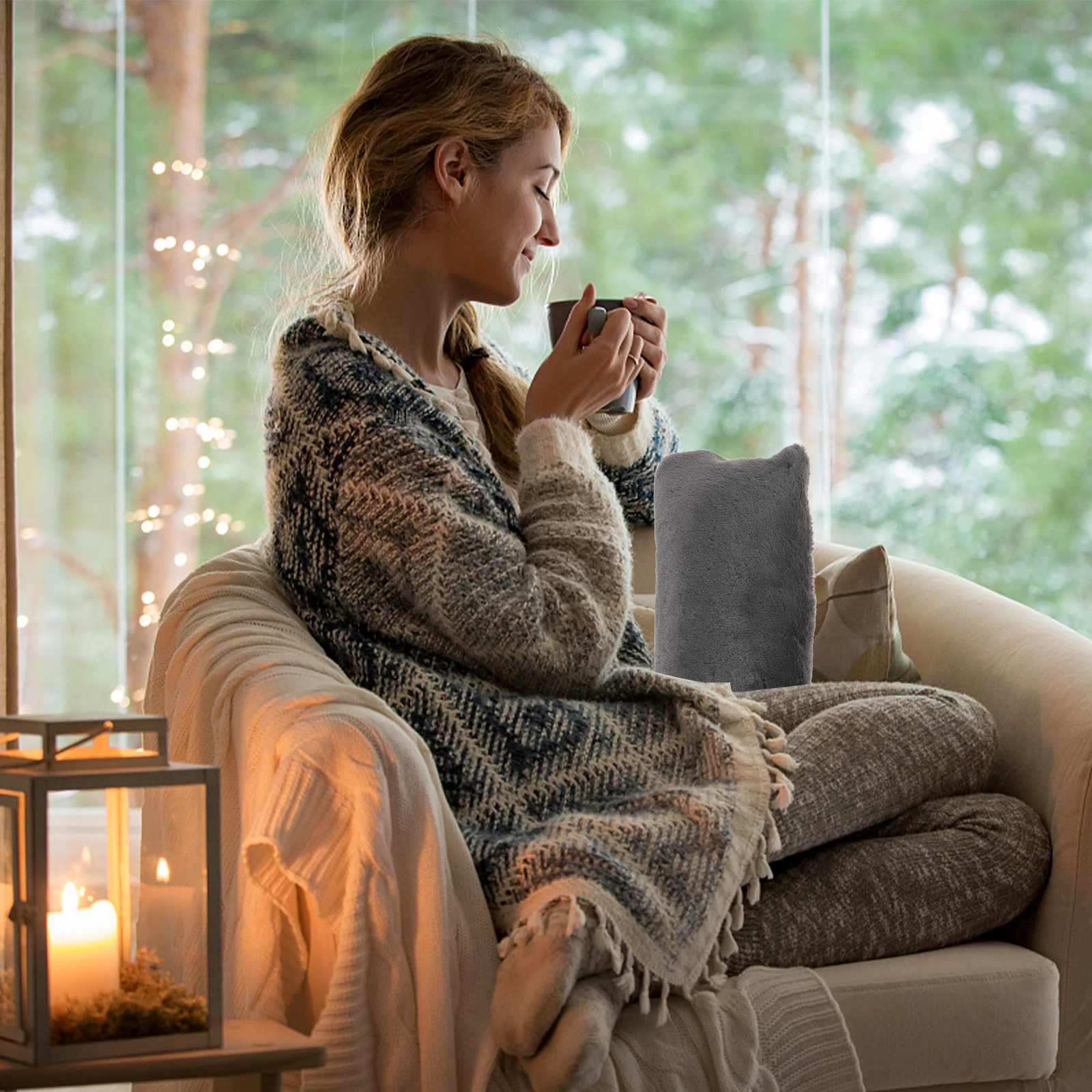 

1Pcs USB Charging Warm Hand Warmer Gray Portable Hand Warmer for Winter Outdoor Sports Birthday Gift Warming Treasure