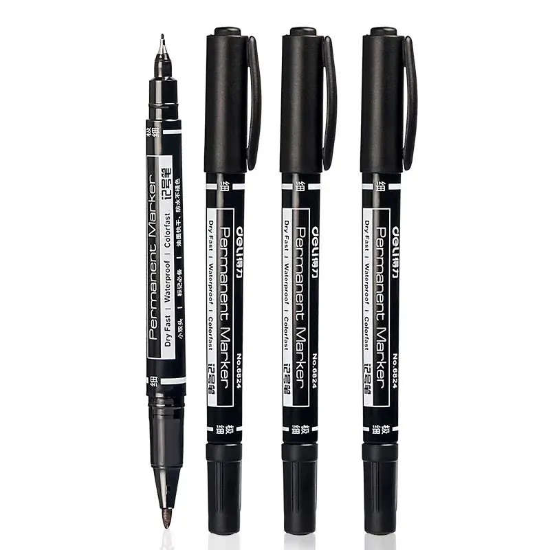 60Pcs Oily Marker Pen Thick And Thin Double-headed Art Hook Pen CD Marker Pen Office Supplies Wholesale