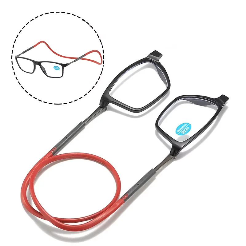 

Magnetic Reading Glasses for Men and Women Reading Glasses Hang Neck Computer Readers with Soft Foldable Band