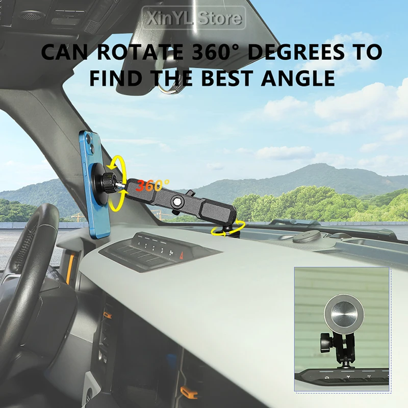 

For Ford Bronco 2021 Up Car Center Console Dashboard Phone Holder GPS Stand Mount Interior Accessories