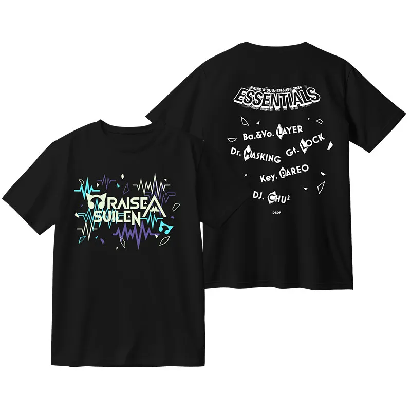 Anime BanG Dream RAISE A SUILEN Graphic T Shirt High Quality Cotton T-shirts Hip Hop Clothing Oversized T-shirt Streetwear