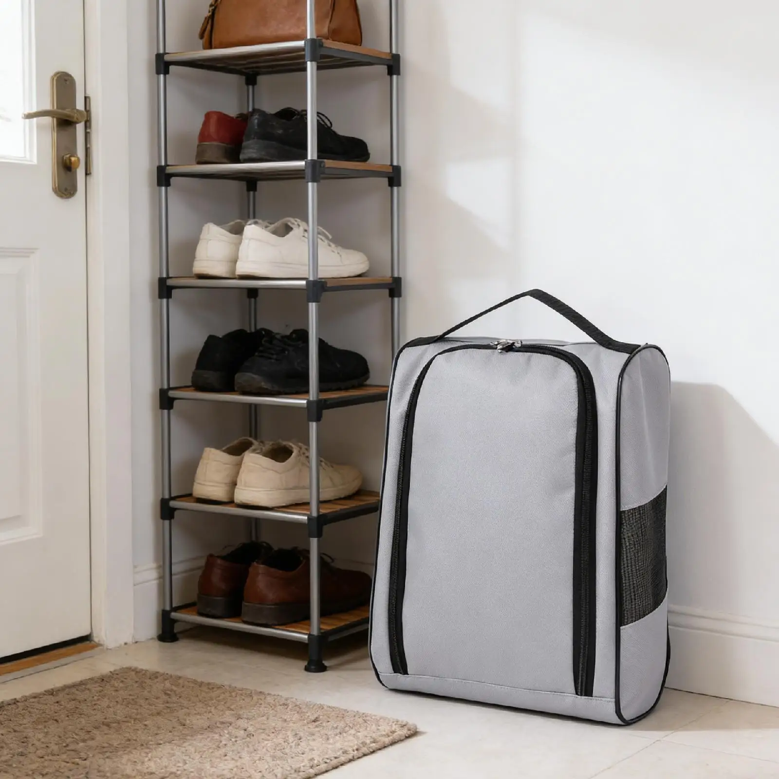 Zipper Shoe Carrier Organizer Pouch Spacious Oxford Cloth for Golf Accessories and Training Supplies