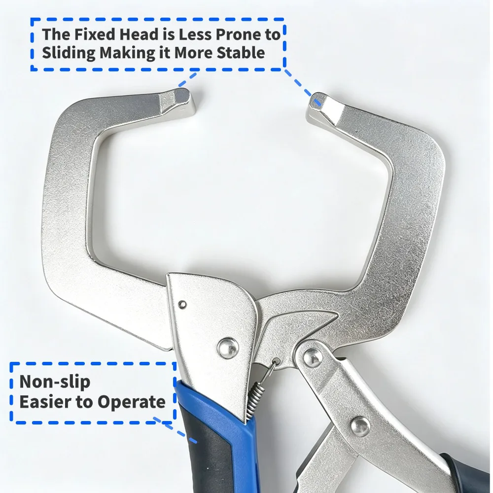 11 inch C-Shaped Clamp Pliers Fixed Head Anti Slip Handle Welding Clamps Heavy-Duty Vises Toughbuilt Woodworking Clamps Tools