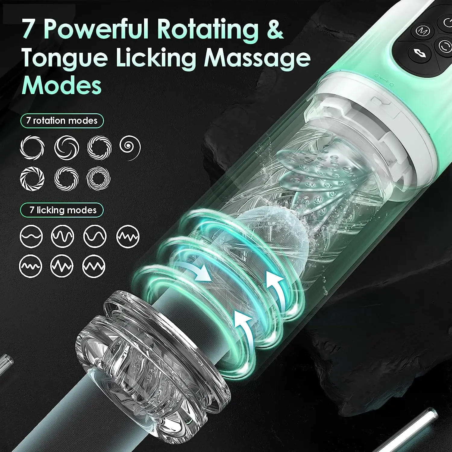 HESEKS 7 Rotating Sucking Water SPA Automatic Male Masturbators Real Pussy Adult Masturbation Sex Toys for Men Blowjob Machine