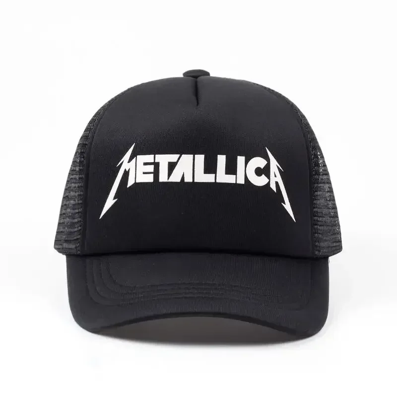 Gorra de malla de esponja, gorra de béisbol unisex con logo de Metallica para conductor de camión, a la moda