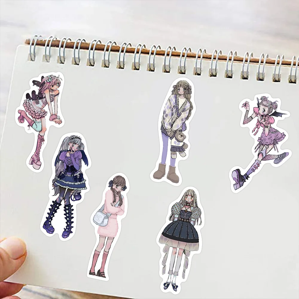 Domi Girl Graffiti autocollants, guitare décorative, cahier, bagages, papeterie, bricolage, étanche, moderne, 63 pièces