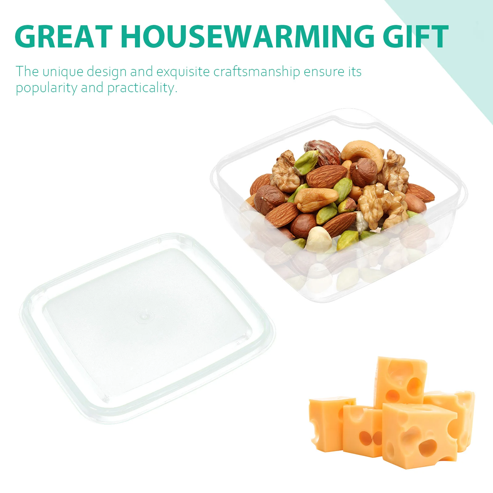 

2pcs Reusable Pp Cheese Storage Box Fresh Keeping Container For Butter Sliced Food With Lid Kitchen Supplies Fridge Butter