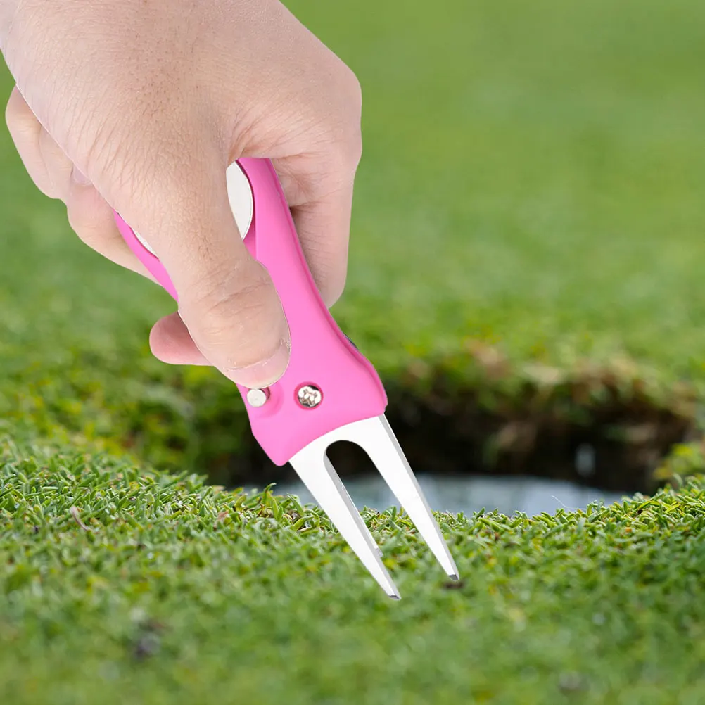 2 قطعة شوكة إصلاح ديفت للجولف خفيفة الوزن محمولة أداة إصلاح الحديقة علامات كروية نابضة بالحياة ملحقات الغولف في الهواء الطلق