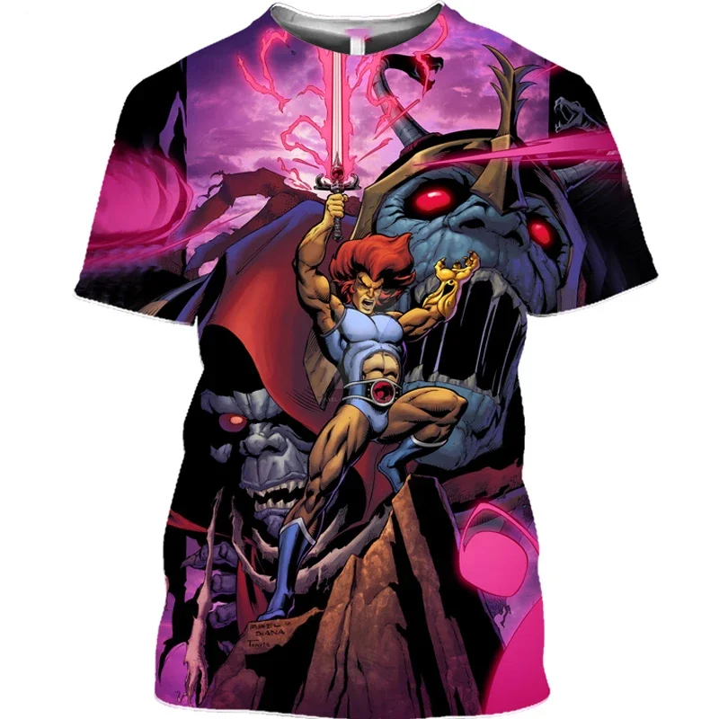 2025 verano Anime camiseta Thundercats impresión 3D hombres mujeres moda de gran tamaño niños niño Kawaii camisetas Tops chica ropa para hombre