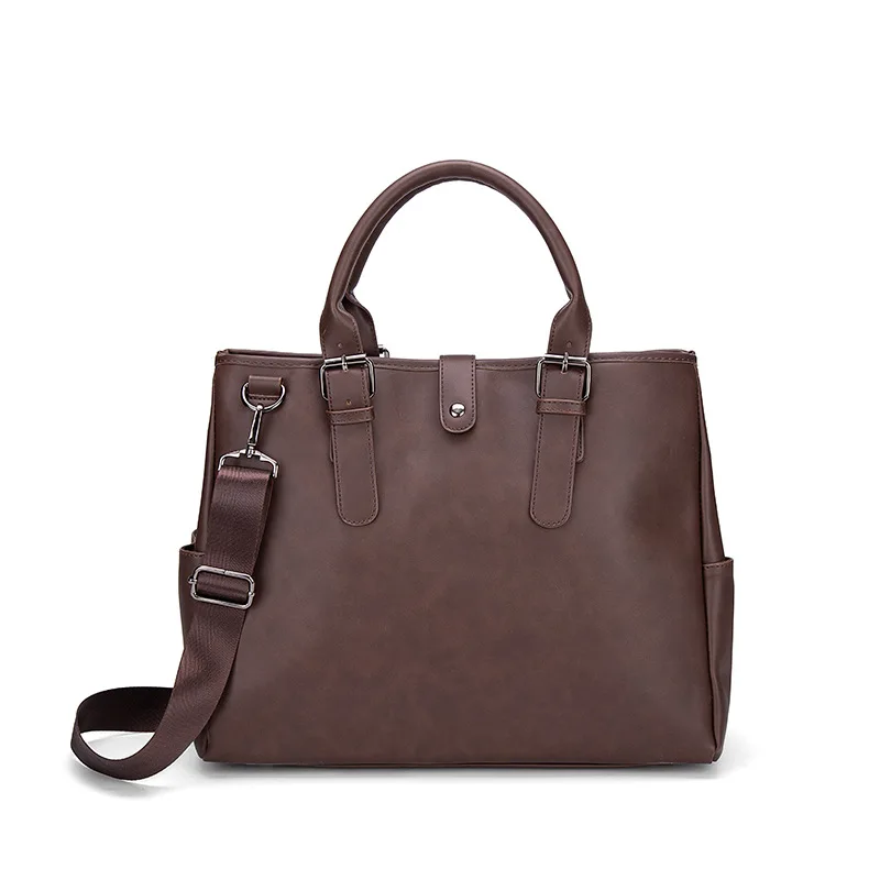 Men's Leather Briefcase Lightweight Water Resistant Laptop Bag 14