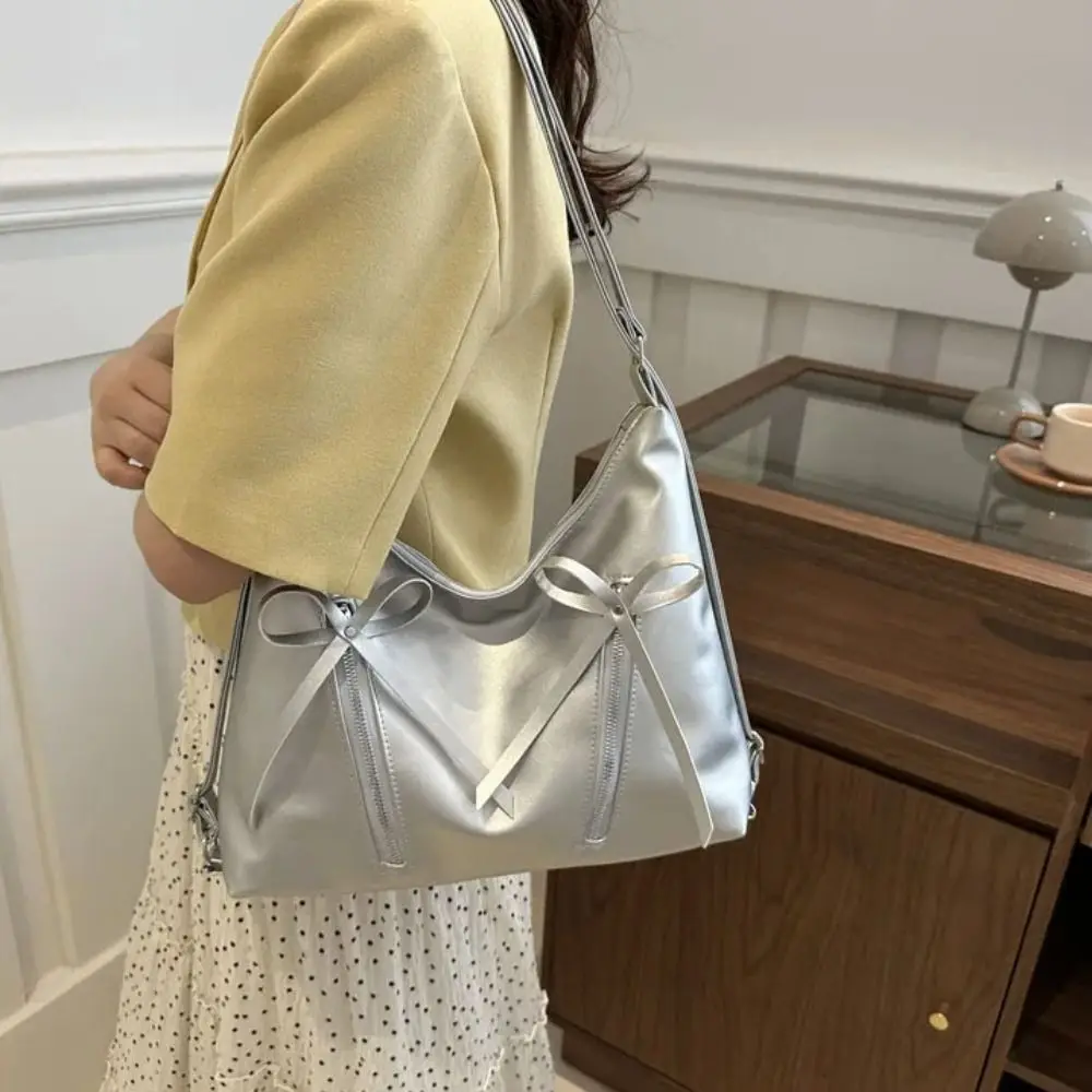 

Trendy Korean Bows Armpit Bag Stylish Versatile Bow Tote Bag Sweet Large Capacity Women's Handbags Underarm Bag