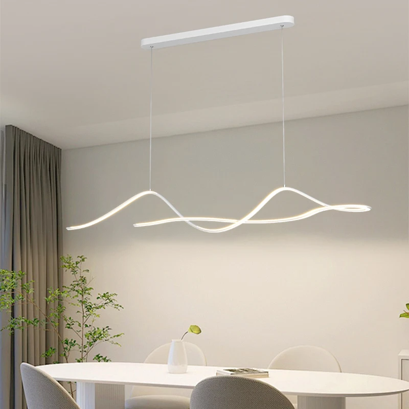 Imagem -03 - Modern Led Pendant Light Island para Jantar Sala de Estar Mesa Cozinha Bar Home Decor Handing Lamp Iluminação Interior Branco e Preto