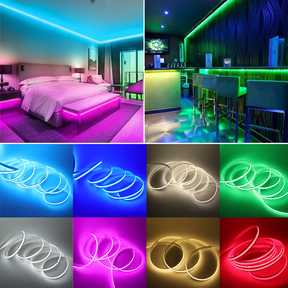 5V USB COB LED Strip 8MM 320Leds/M High Density RA90 Flexible Ribbon Rope Night Lamp White/Red/Pink/Yellow LED Tape TV Backlight