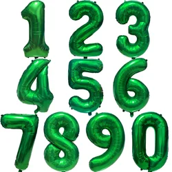 Green Large Numbers Balloon 32 Inch 0 1 2 3 4 5 6 7 8 9 Jungle Birthday Digit Bachelorette Balloons Figure Golob Party Ballon