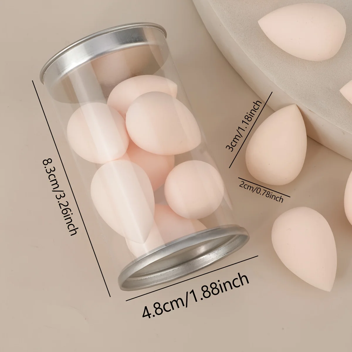 طقم إسفنجة مكياج صغيرة مكون من 7 قطع على شكل بيضة لكريم الأساس/الآلة الكونسيلر/المسحوق |   خلاطات رطبة وجافة بحجم مناسب للسفر، خالية من اللاتكس ولا تسبب الحساسية