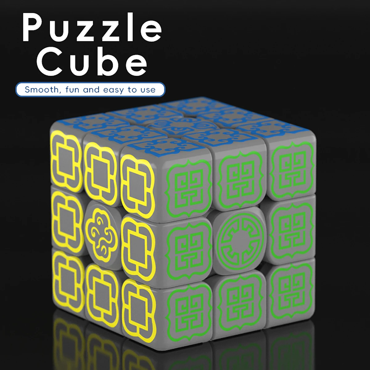 

Magic Cube 3x3x3 Quick Twist UV Printed Night Light Auspicious Clouds Stress-Relieving Puzzle Professional Game Children's Toy