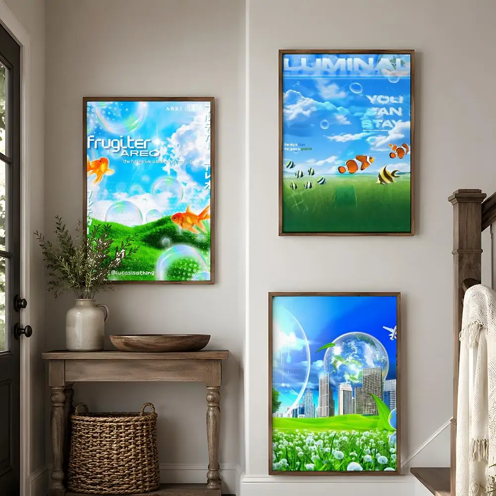 Frutiger Aero Art Y2K Millennium Poster Modern And Elegant Wall Stickers For Home Decor Living Room Dormitory Wall Art