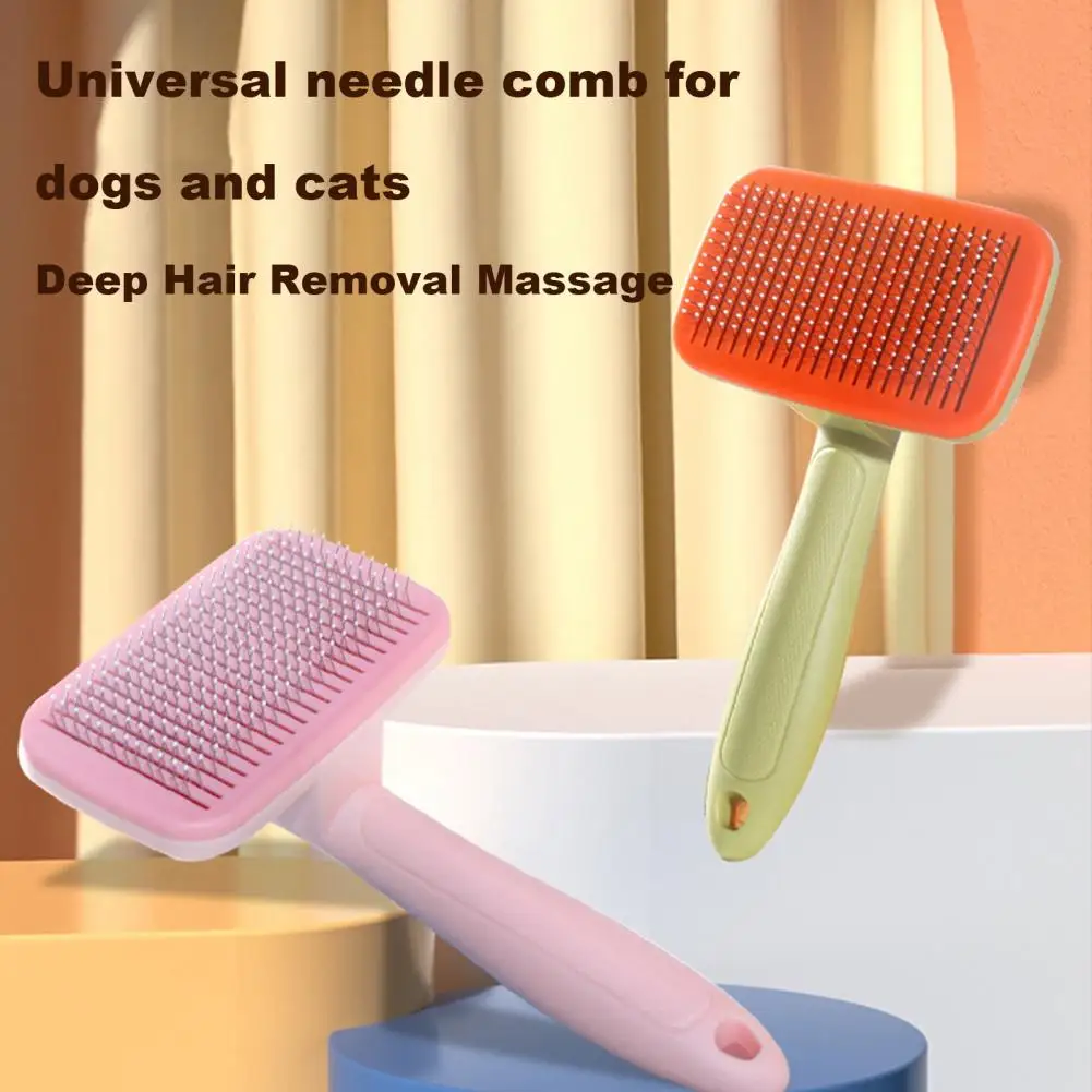 Easy Hair Removal Brush for Pets Pet Grooming Brush Set for Cats Dogs Self Shedding Brush with Massage Comb Hair for Puppy