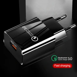 NNBILI 18W 3A  Quick Charge QC 3.0 USB Charger Fast Charger 3.0 Phone Charger for iPhone for Huawei Samsung Xiaomi Redmi EU Plug