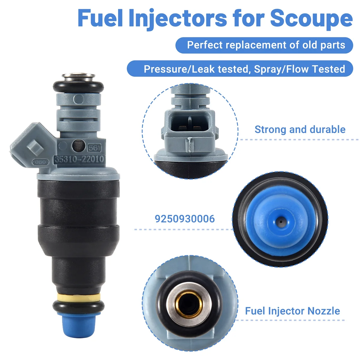 Bico injetor de combustível 4 tamanhos para Hyundai Accent Scoupe LS 1.5L 9250930006   35310-22010 3531022010 —L48A