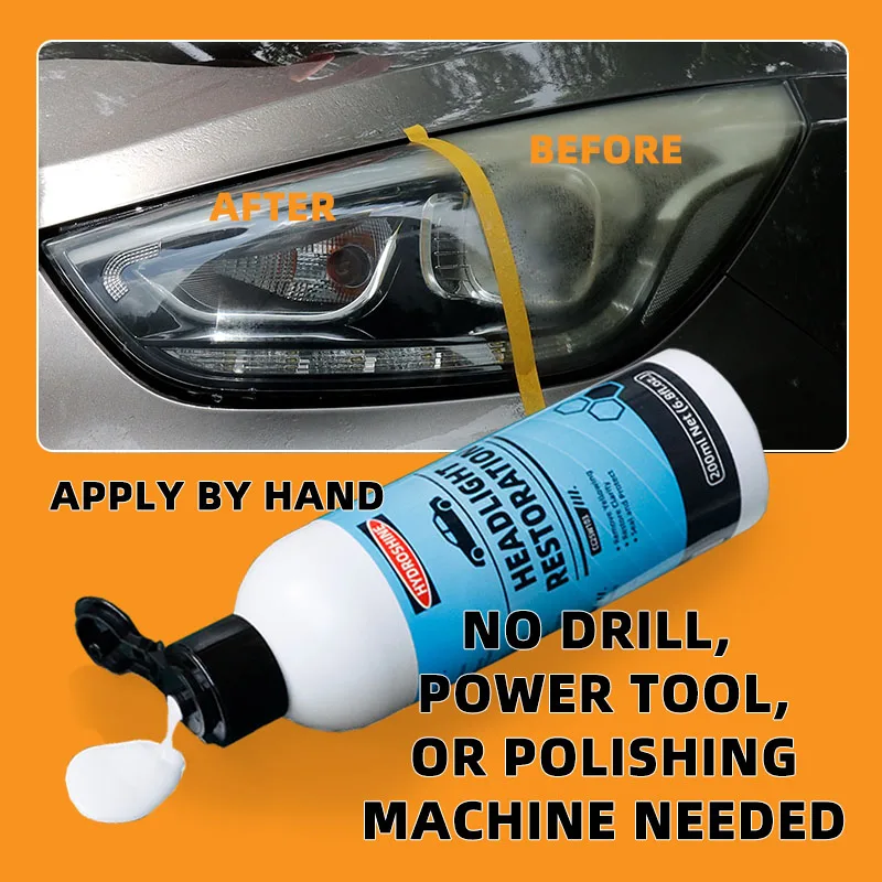Hydroshine Ripristino fari Lucidatore per luci per auto Pasta detergente Cura della vernice per auto Pasta detergente Rimuovi l'ossidazione Liquido lucidante