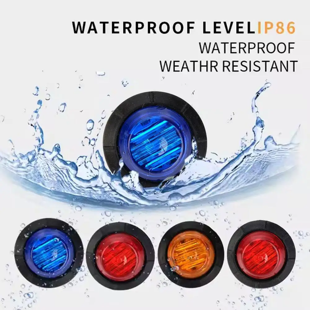 

Round Tralier Side Marker Light 12V-24V for Truck Clearance Light Turn Signal Lamp Indicators N7D1