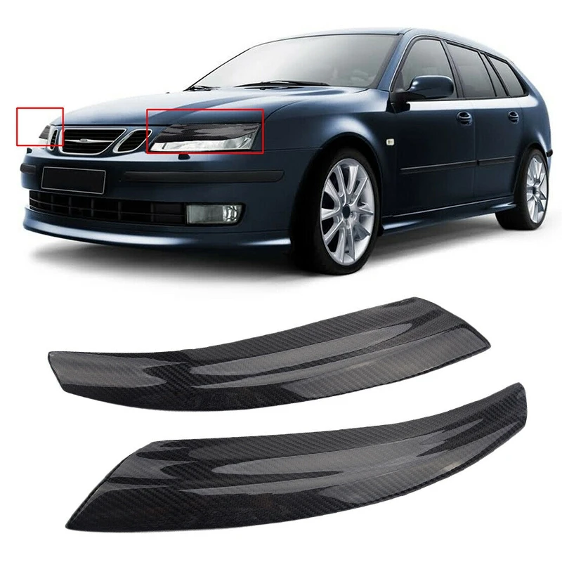 

Car Front Light Headlight Cover Trim Eyebrow Eyelid Fit For Saab 9-3 2002-2006