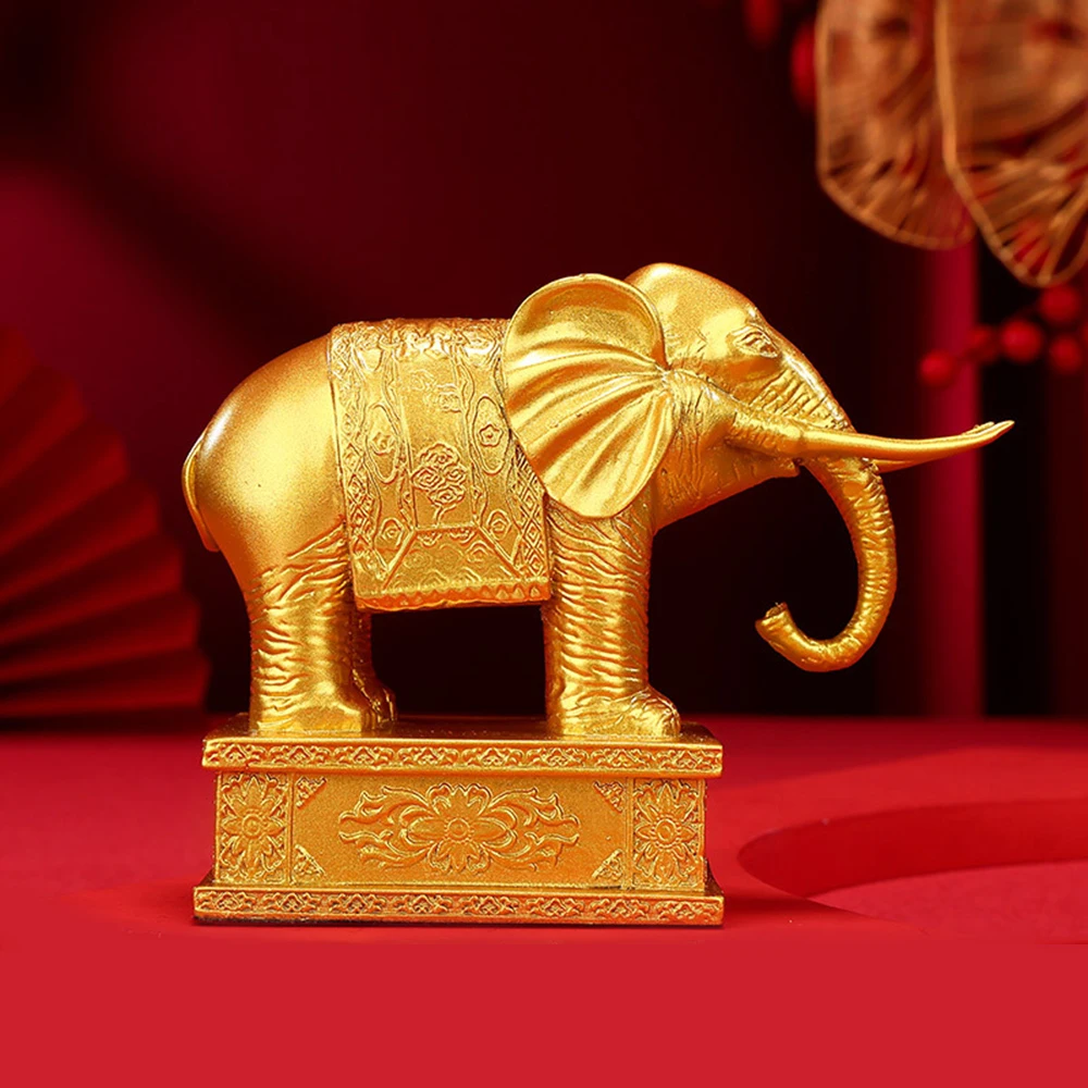 

Brass elephant ornament, Desktop decorations, Golden copper elephant statue, home decor crafts, Lucky ornament home furnishings