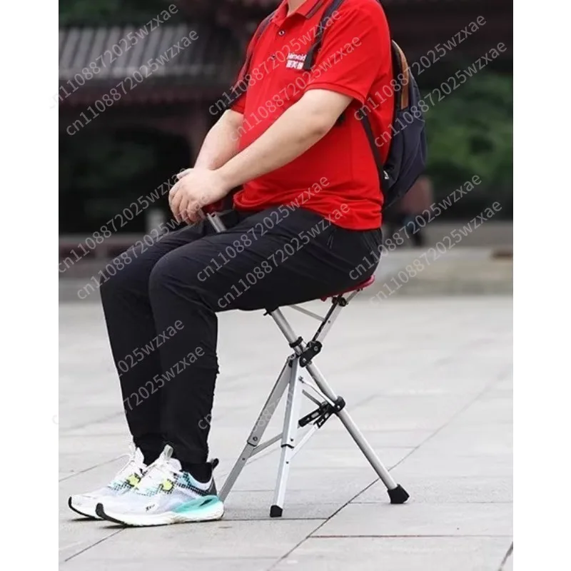 New High Quality Aluminum Alloy Foldable Walking Cane Stick With Seat Adjustable Elderly Crutch Chair With Stool
