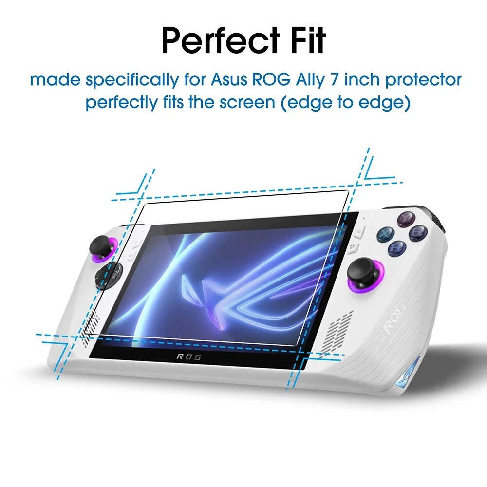 HD الزجاج المقسى شاشة فيلم ل Asus ROG Ally لعبة وحدة التحكم المضادة للخدش ROG Ally X واقي للشاشة ملحقات الفيلم المقسى