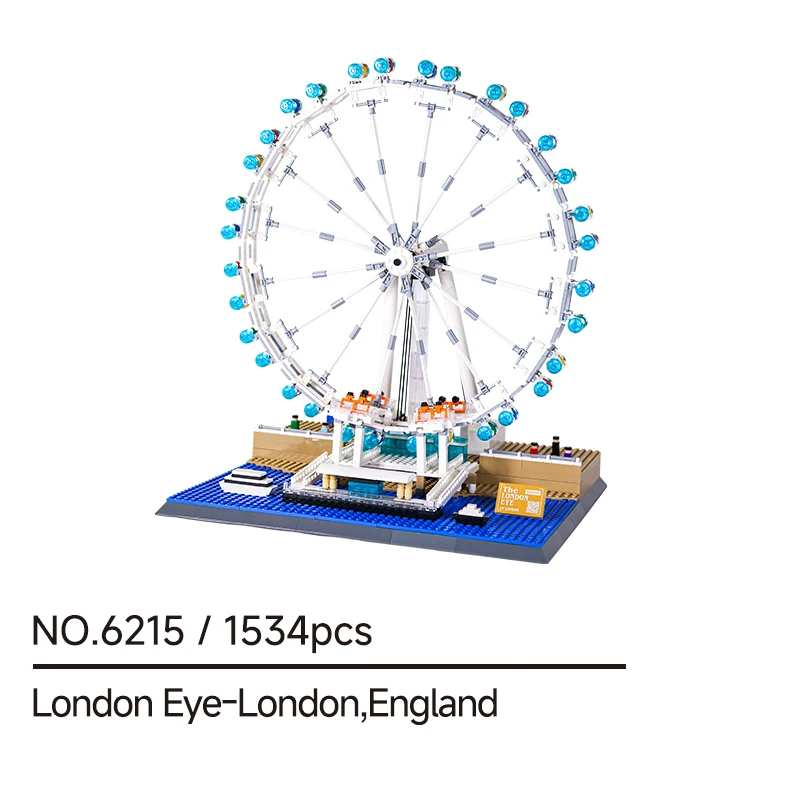 1528 Pcs London Eye MOC, Giant Observation Wheel DIY Landmark Model for Home Decor & Challenging Build