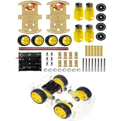 4WD 2 Layer Smart Robot Car Chassis Kit with Speed Encoder Battery Box for Kids Teens DIY  Smart Robot Car Chassis Kit