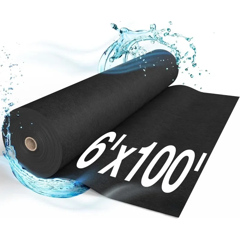 ZZW قماش Geotextile غير منسوج، 6 أقدام × 100 قدم 4 أونصة لمشاريع المناظر الطبيعية، المصارف الفرنسية، الاحتفاظ على الجدران، البطانة،
