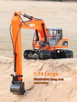 1551 1:14 Remote Control Alloy Excavator 15-Channel Children'S Rc Truck New Huina Toys Electric Toy Engineering Car Boy Gift