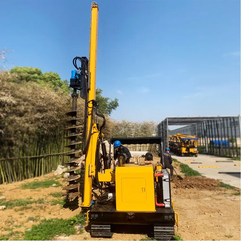 Customized Pile Driver Machine Remote Control Hydraulic Solar Pile Driver for Ground Mount PV Projects with Auger Drilling