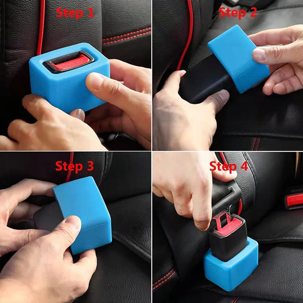 Car Safety Belt Buckle Holder Silicon Buckle Protective Cover Auto Car Seat Belt Buckle Holder In Upright Position Universal