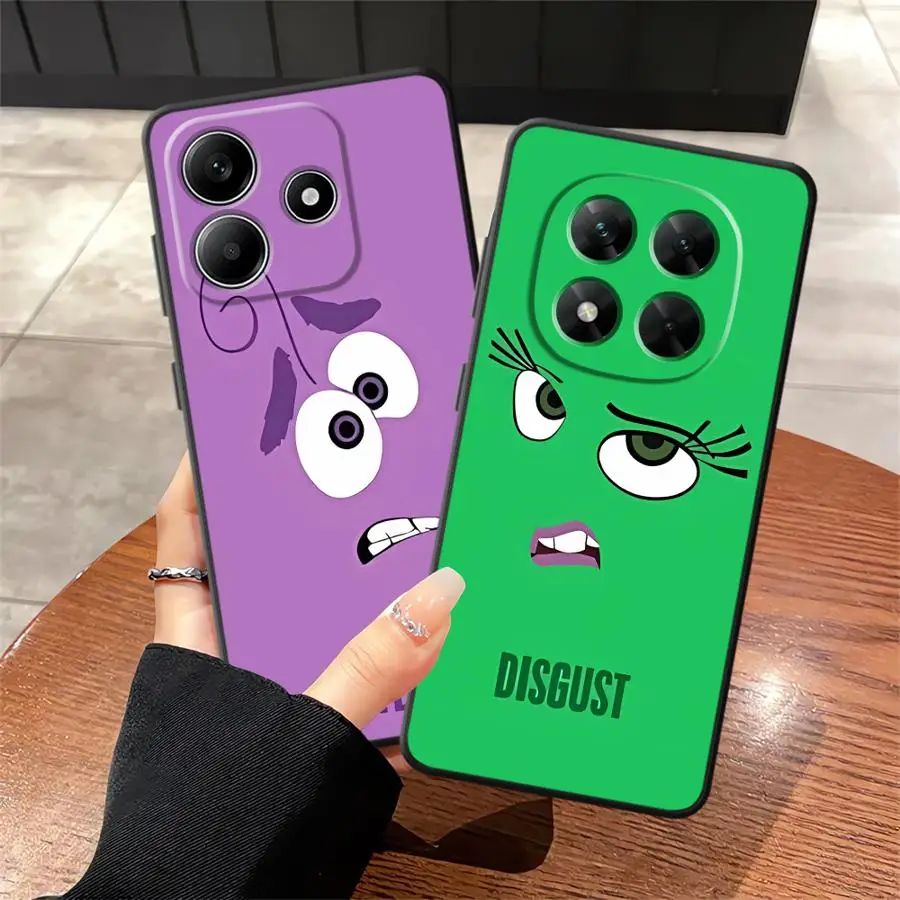 حافظة Disneys Inside Out لهاتف Xiaomi Redmi Note 12s 13 14 Pro Plus 10S 9S 9 10 11 12 Pro 11s 7 8 غطاء هاتف ناعم أسود