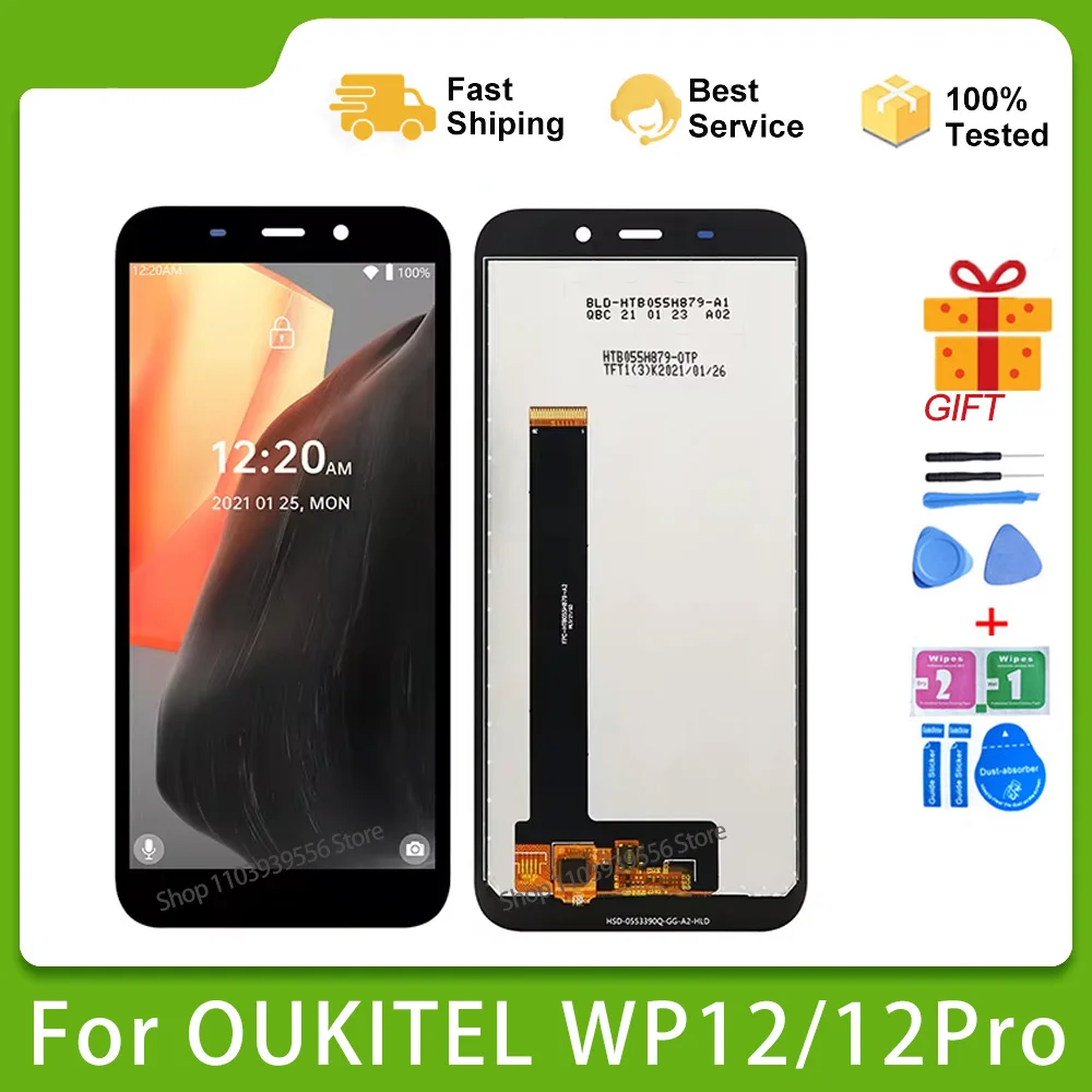 

Протестированный Оригинальный ЖК-дисплей 5,5 дюйма для OUKITEL WP12 + Фотоэлементы для Oukitel WP12 Pro, ЖК-дисплей