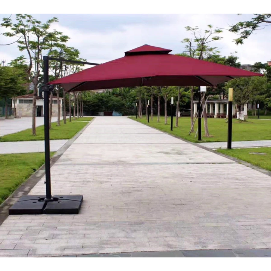 

Led Light Restaurant Remote Control Strong Garden Patio Umbrella Aluminium Shades Outdoor Parasol With Led