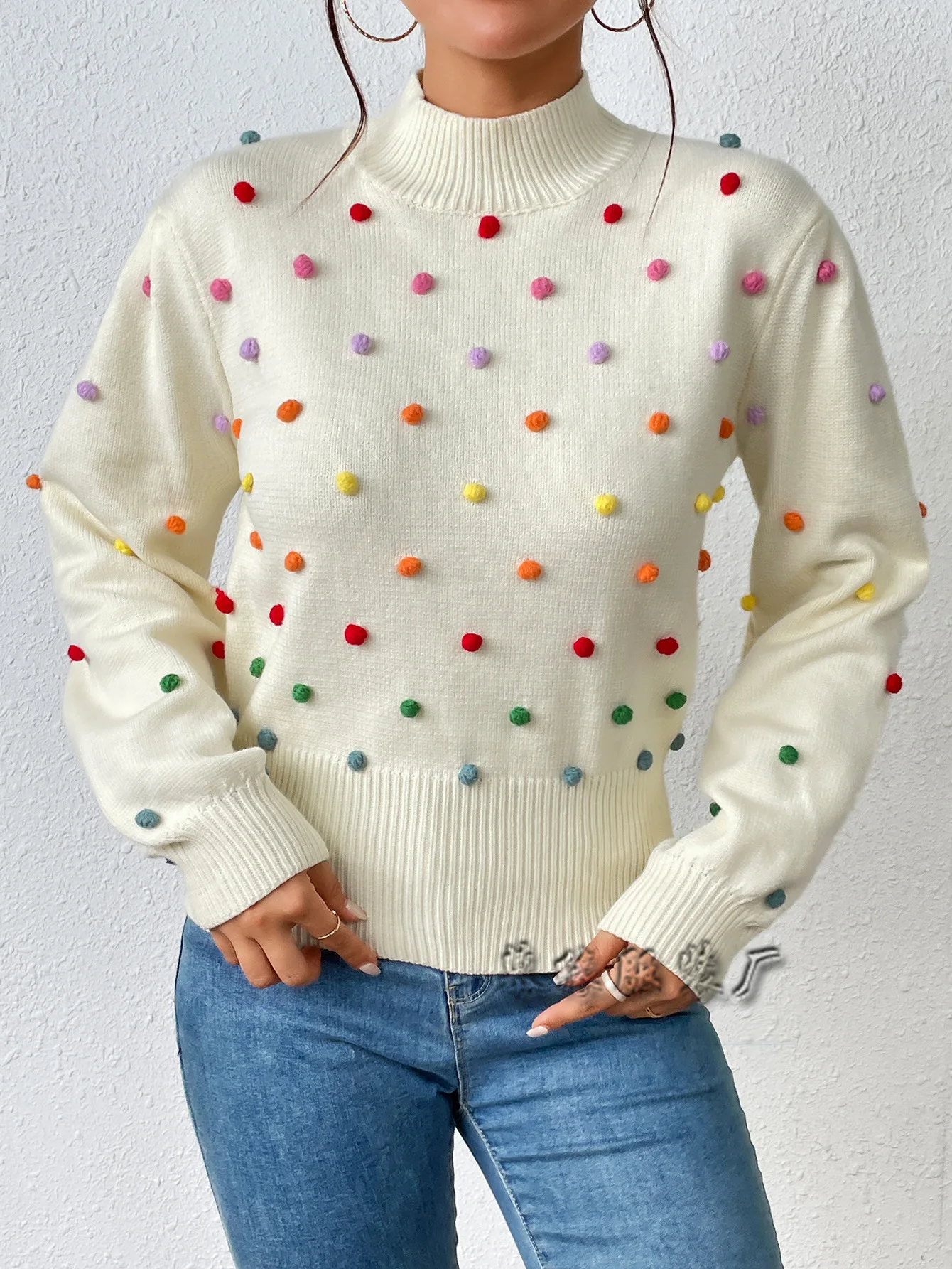 سترة نسائية محبوكة جديدة لعام 2023 سترة نسائية طويلة Sve Crew Ne بلوفر من ألياف البوليستر للتنقل Sle #2