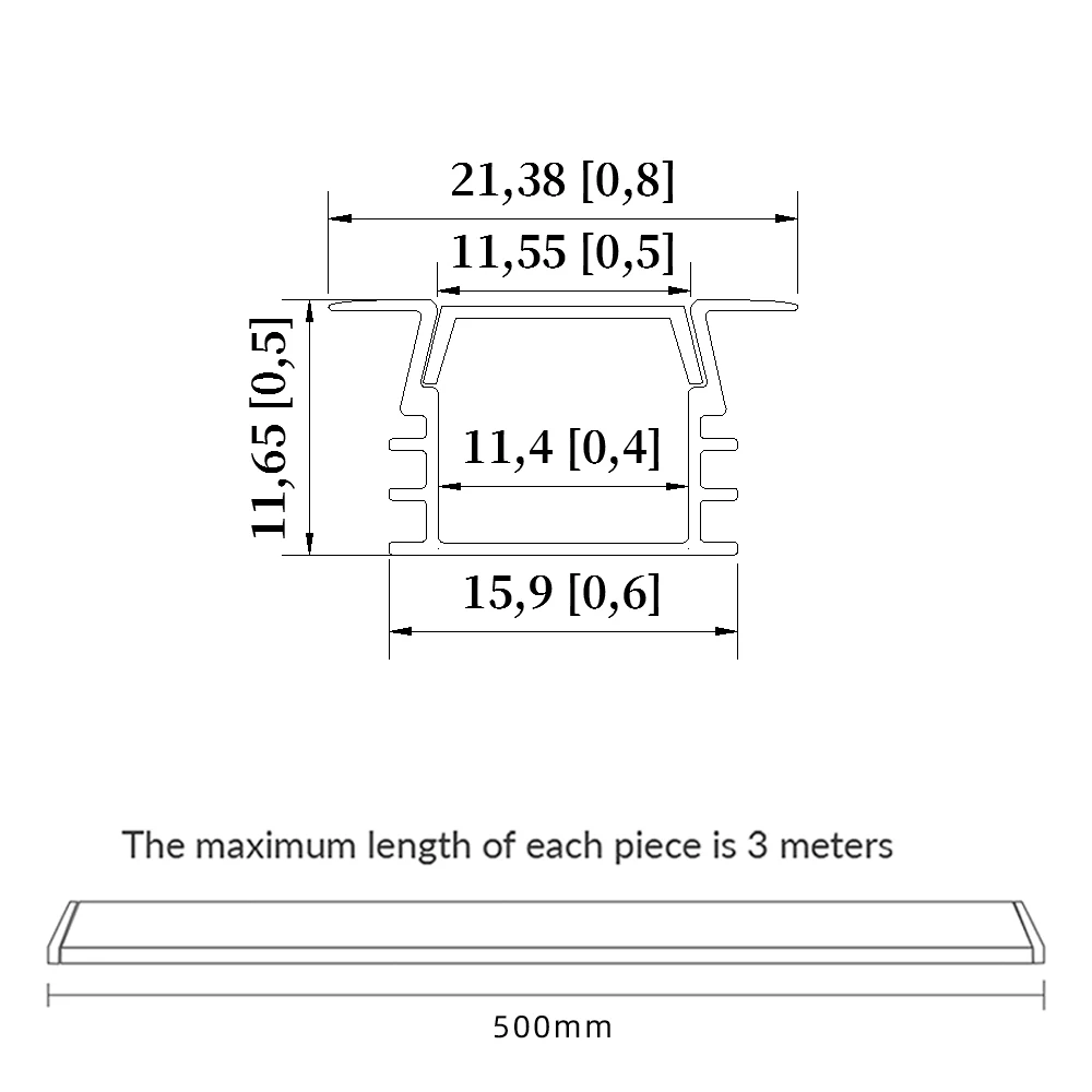 16*12mm 2 szt. 0.5m wysokiej wysokiej jakości aluminium lampa linia ledowa ze stopu do oświetlenie dekoracyjne w gablotach i szafkach na wino