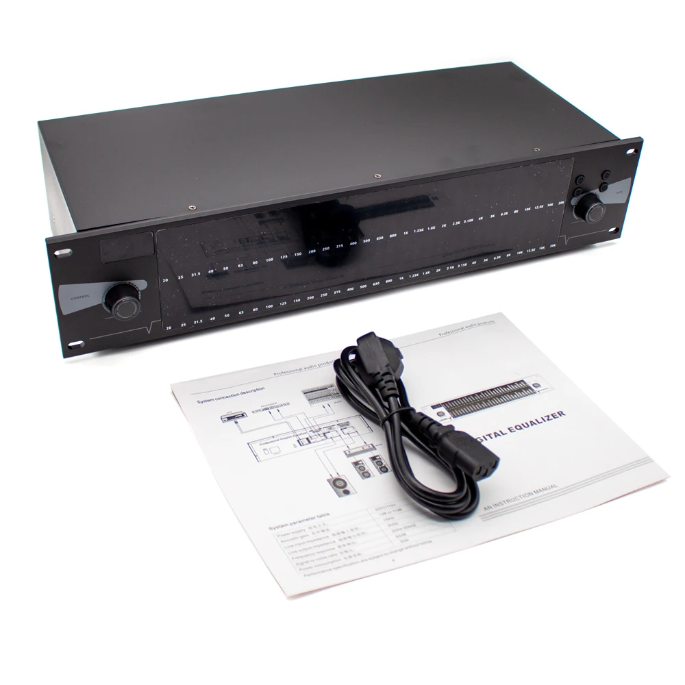 EQ-888 2U Dual Spectrum Audio Equalizer Digital 31 Band Audio Digital Efek DSP Equalizador Prosesor Tahap KTV Sistem Suara