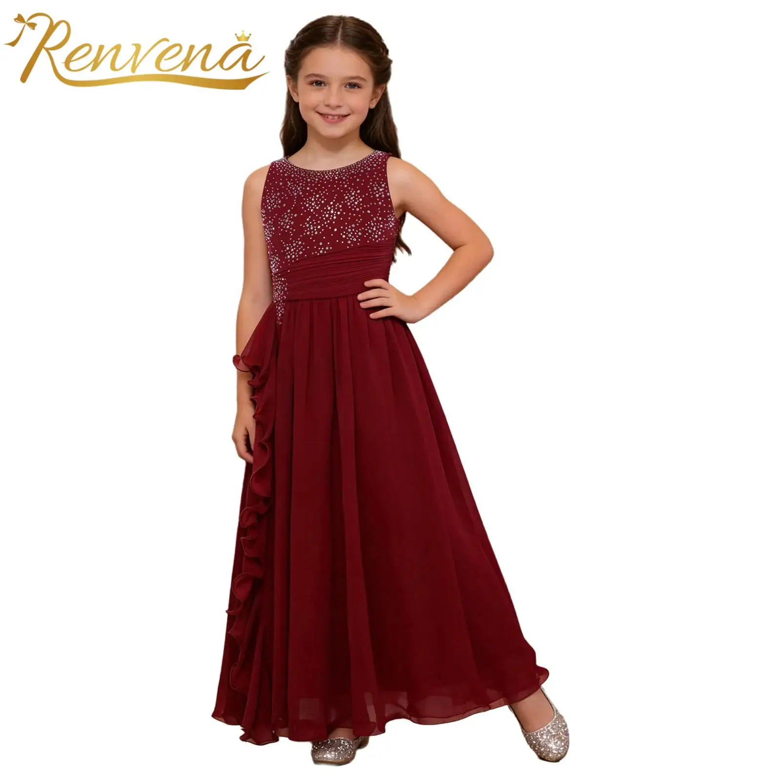 

Детские длинные платья для девочек в стиле принцесс, нарядные платья для дня рождения, бальные платья, платья для конкурсов красоты, свадебные платья, платья для подружек невесты, платья для причастия, Vestidos