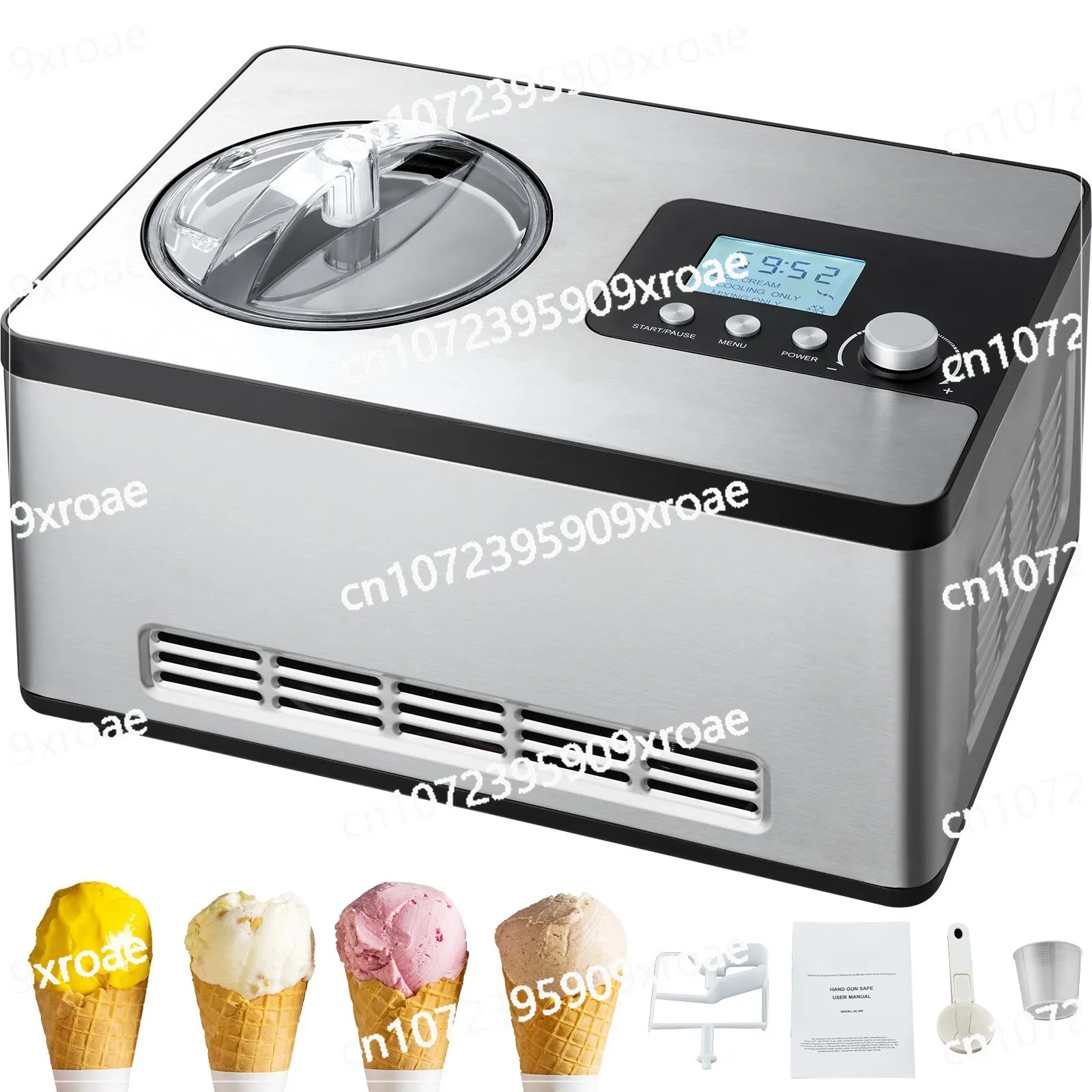 

3 Modes LCD Display & Timer 2Qt Automatic Ice Cream Maker Yogurt Gelato Machine