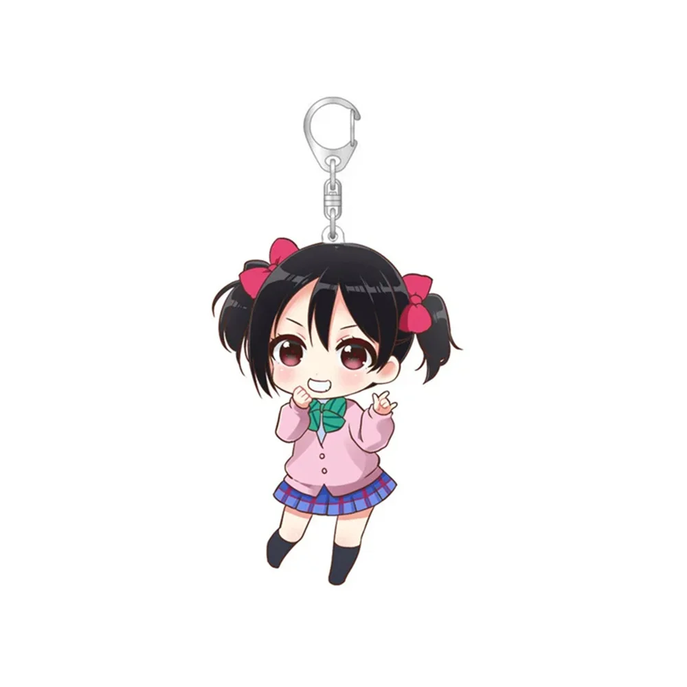 6CM Anime Love Live Keychain Kotori Minami Nico Yazawa Girl Figure Acrylic Pendant Key Ring Holder Accessories for Otaku Gift