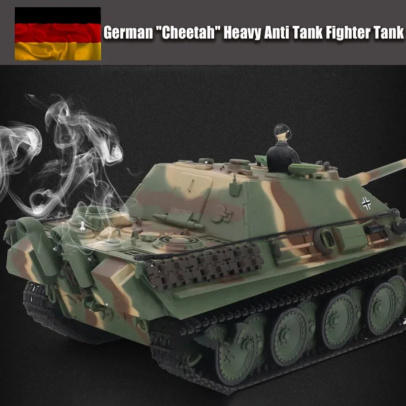 

Henglong 3869 Remote Control Tank 1:16 German "cheetah" Heavy Anti Tank Fighter Tank Rc Multi Functional Combat Simulation Model