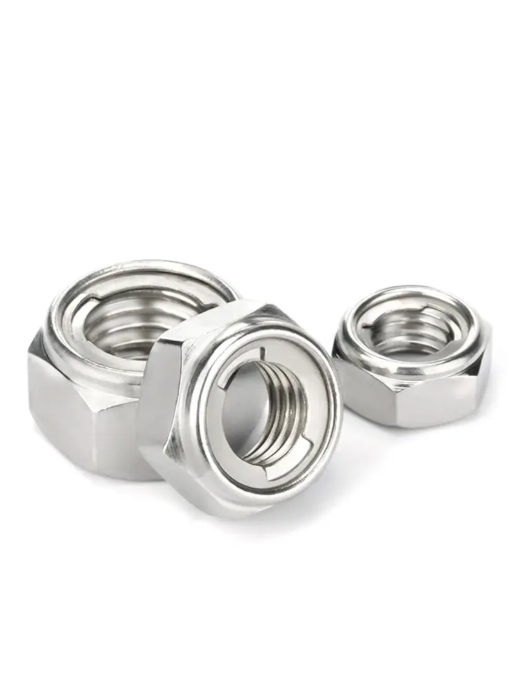 304 Stainless Steel Metal Locking Nut M3 M4 M5 M6 M7 M8 M10 M12 M14 M16 M18 M20 Metal Self-Locking Nuts Anti Loosening nut